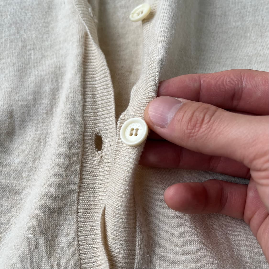 00s 셀린느 베이지 미니멀 코튼 가디건 상품이미지8