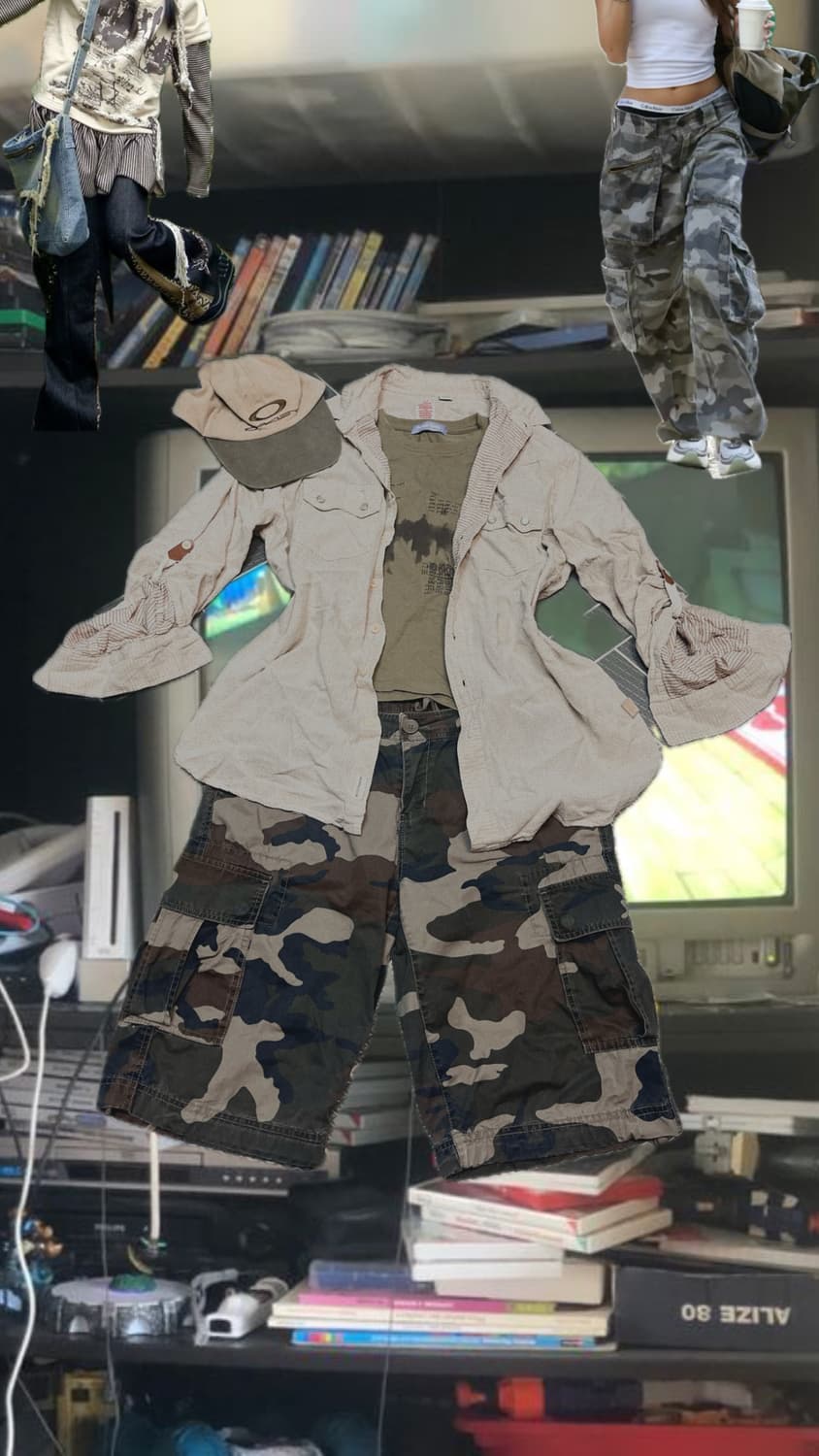 대대장!🍈빈티지 y2k 코디세트 카모 밀리터리 버뮤다 팬츠 그런지 셔츠 상품이미지1