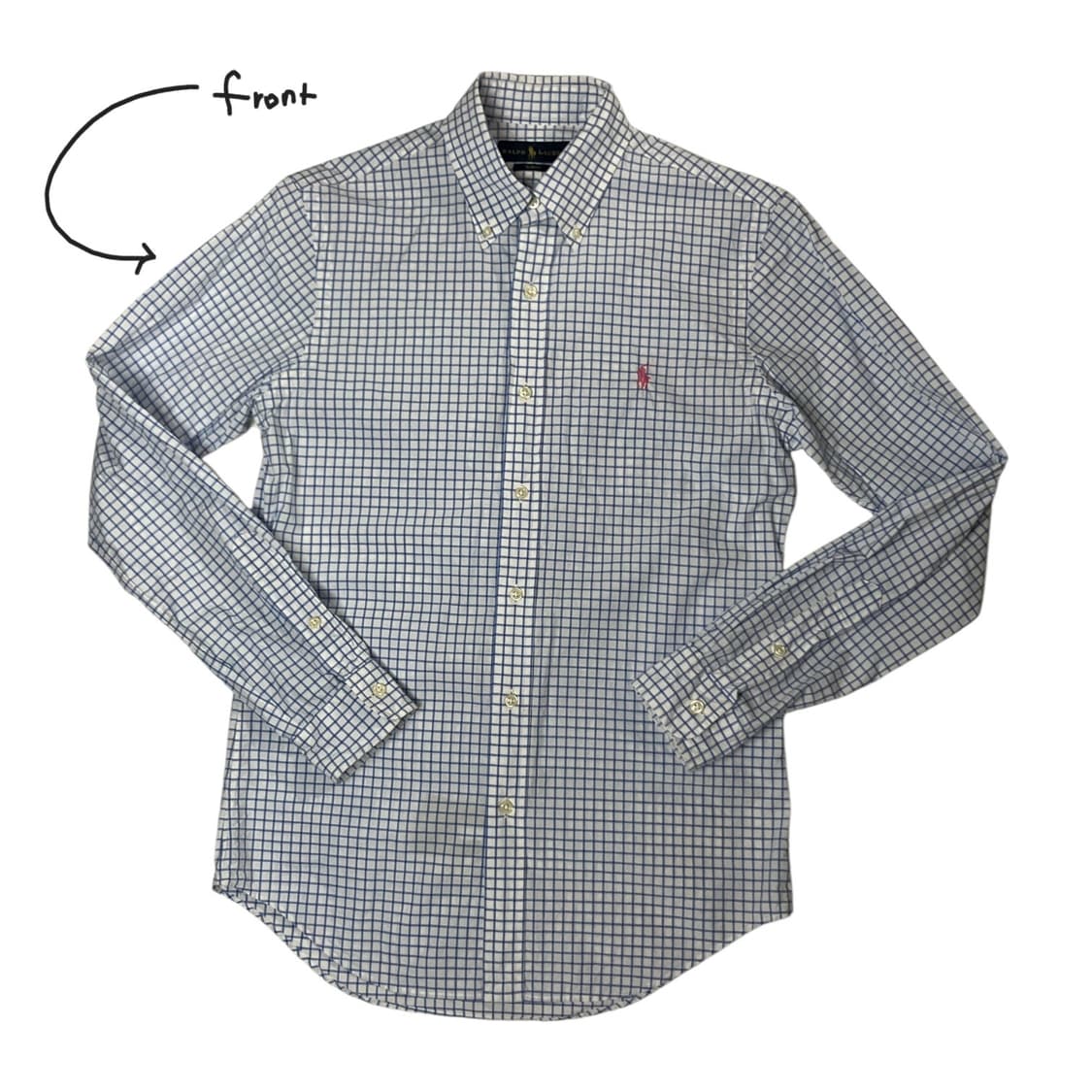 폴로 랄프로렌 슬림핏 면 체크 셔츠 S 상품이미지3