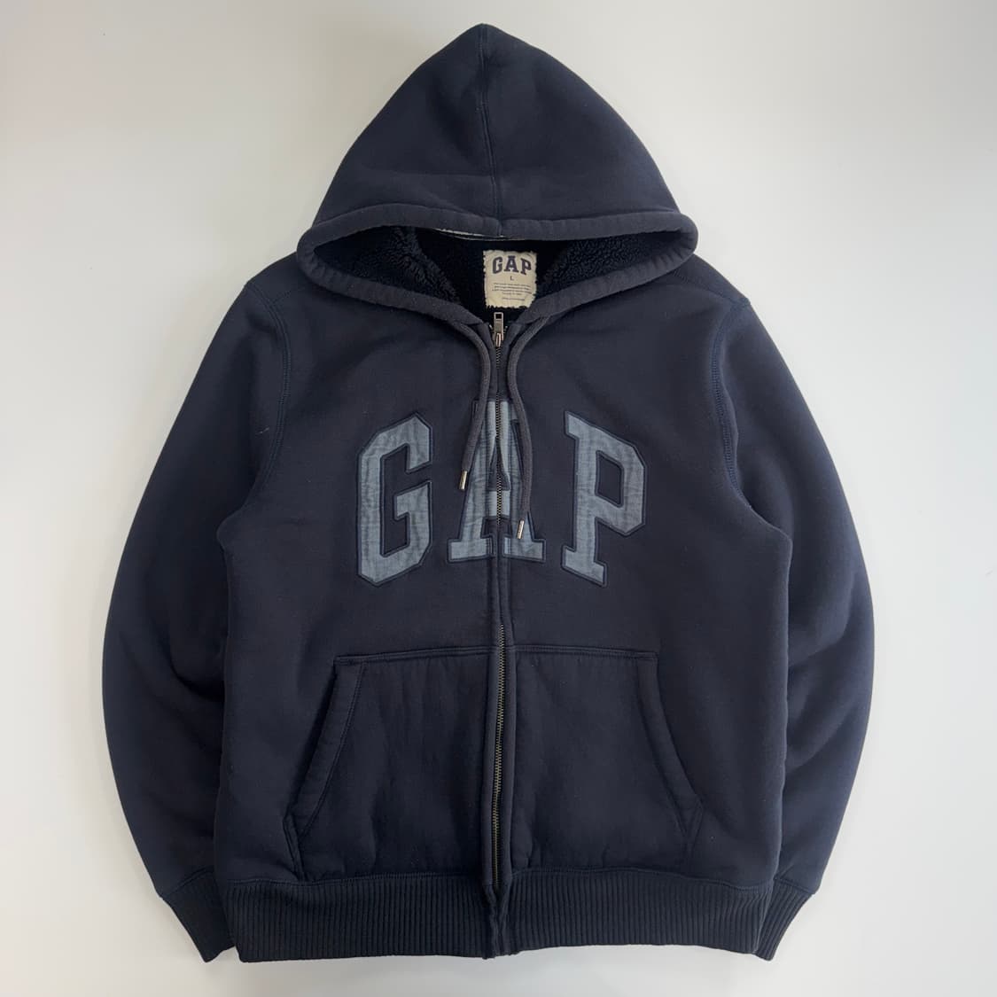 Gap 갭 네이비 퍼 안감 후드집업 상품이미지3