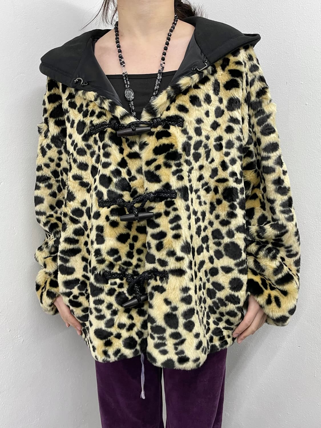 갸루 호피 떡볶이 퍼자켓 상품이미지2