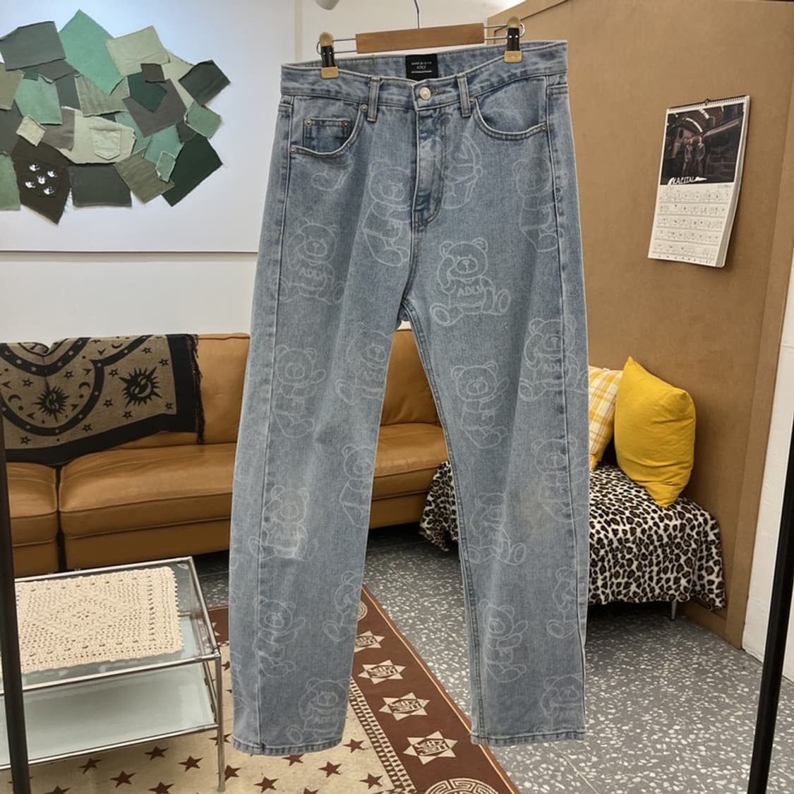 아크메드라비 스트릿 키치 베어 패턴 연청 데님팬츠 1 C09928 상품이미지3