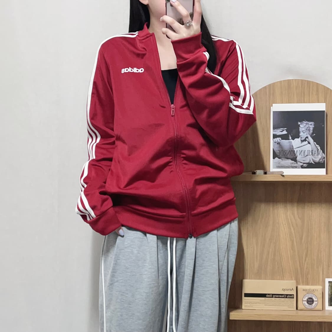 [정품] 아디다스 딥레드 MTS 일자로고 져지 [ M ] 상품이미지1