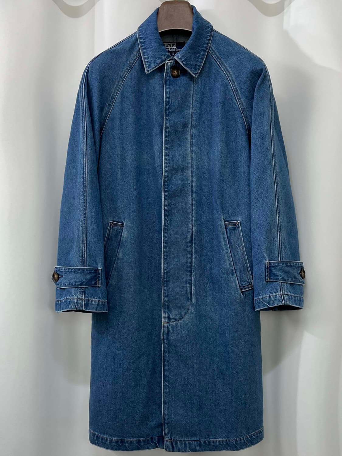 여성 폴로 랄프로렌 코튼실크 블렌드 발마칸 데님 코트 자켓 상품이미지1