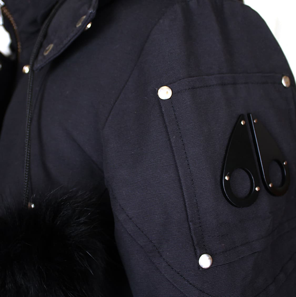 무스너클 블랙 폭스퍼 후드 다운패딩 코트(M) 상품이미지5