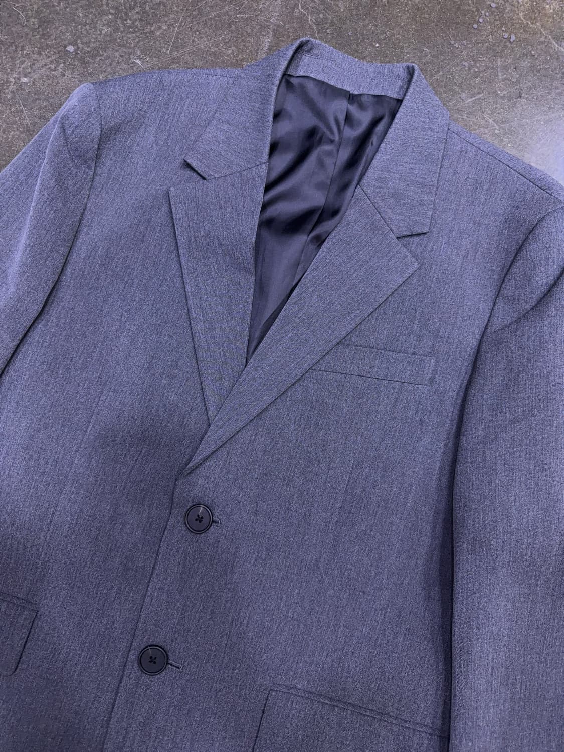 무신사스탠다드 대디 숄더 오버사이즈 블레이저 미디엄 그레이 L 상품이미지6