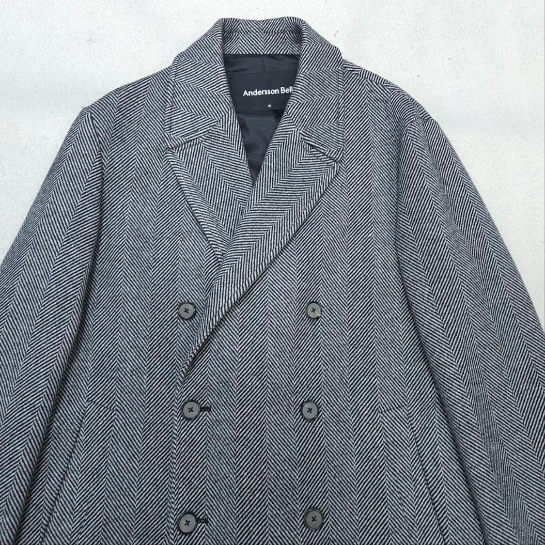 앤더슨벨 헤링본 코트 M 캐시미어 블렌드 상품이미지3