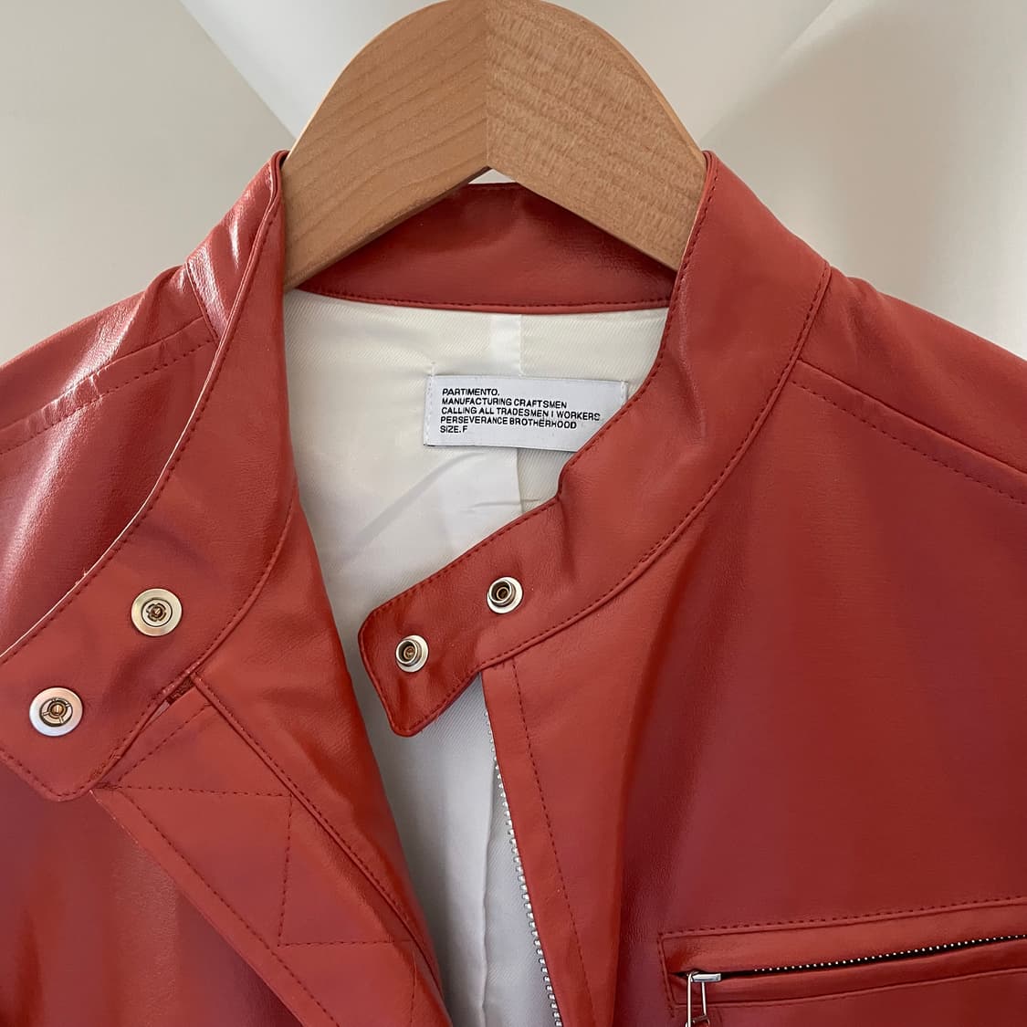 파르티멘토 가죽자켓 레드 새제품 상품이미지3
