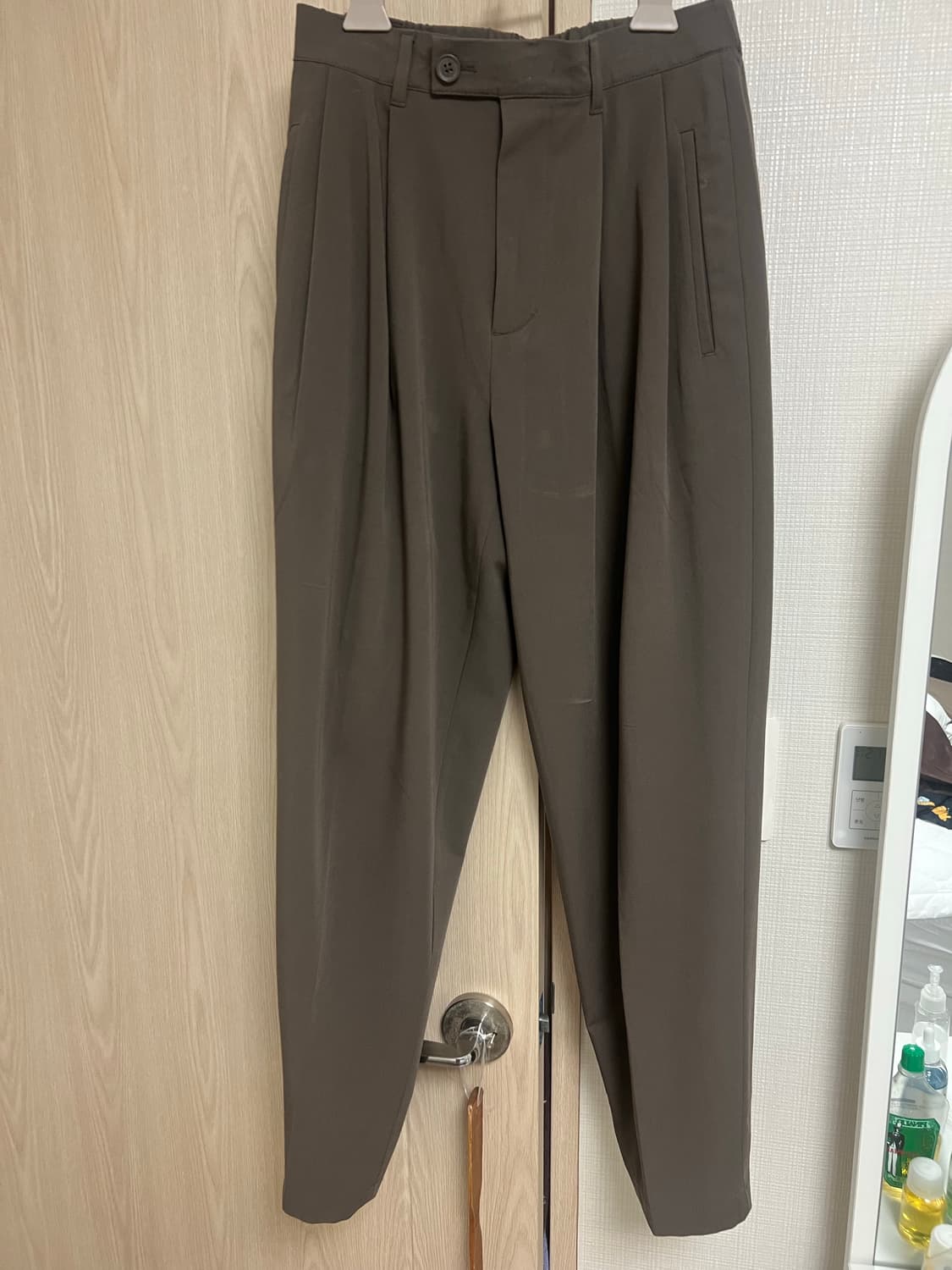 비얼디드키드/밴딩 실루엣 팬츠 브라운/S 상품이미지3