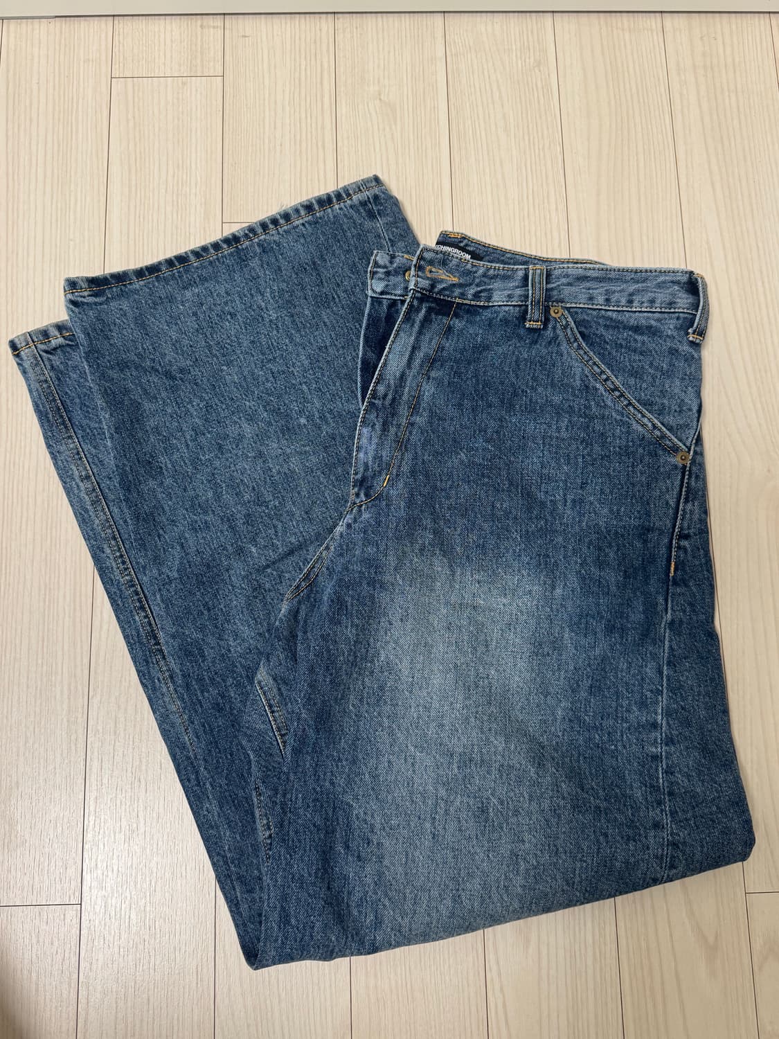 해칭룸 와이드커브진 연청 4사이즈 상품이미지1