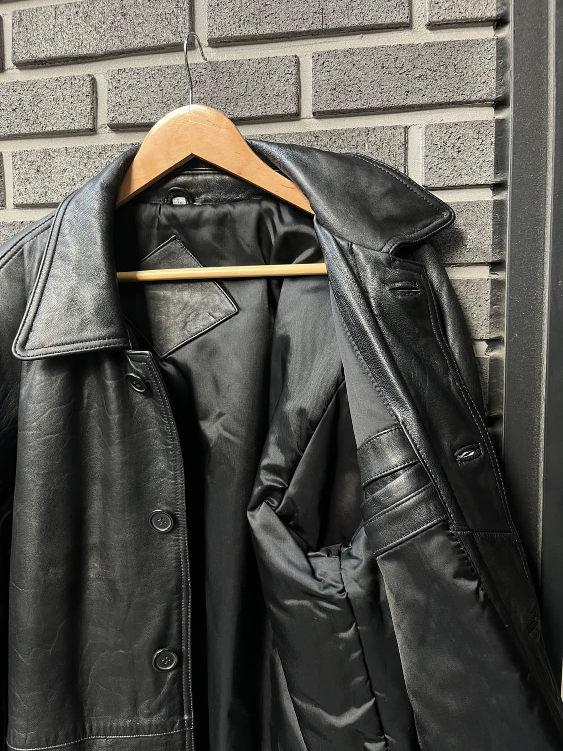 90s lambskin 양가죽  미디자켓 블랙 상품이미지7