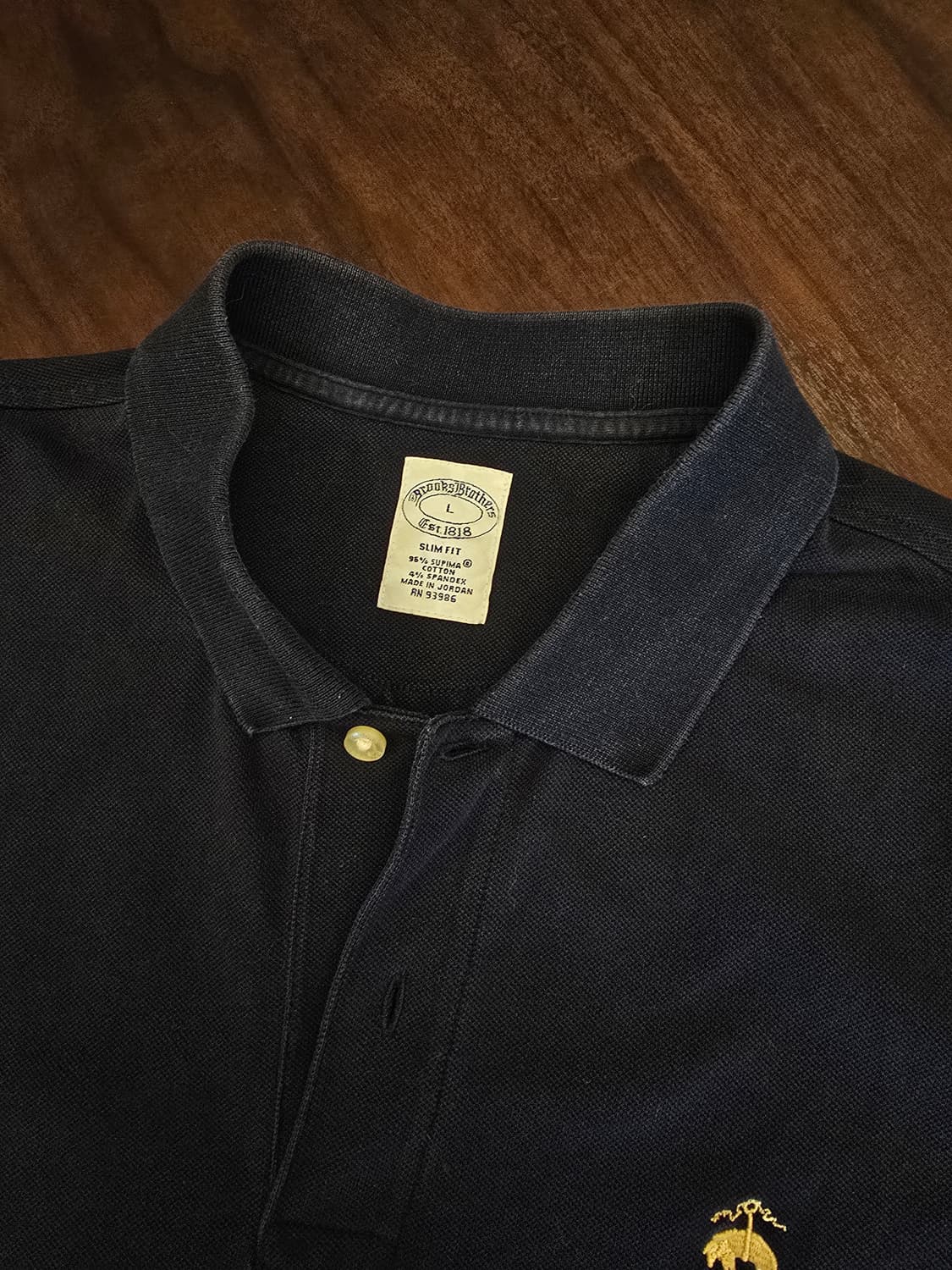 브룩스브라더스 수피마 폴로 네이비 슬림 L 상품이미지2