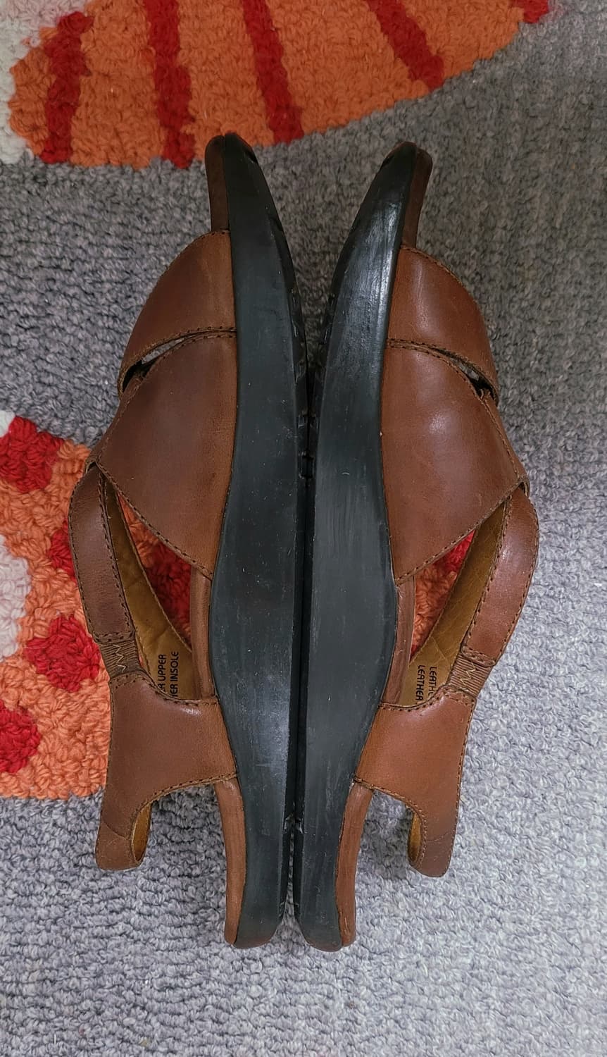 미국 빈티지 여성 가죽 라텍스 샌들(7.5) 240~245 상품이미지8