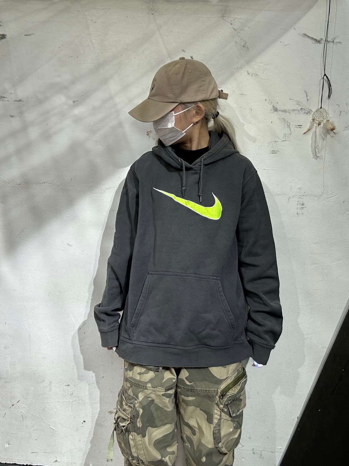 나이키 빅 로고 스우시 차콜 후드티 L 상품이미지2