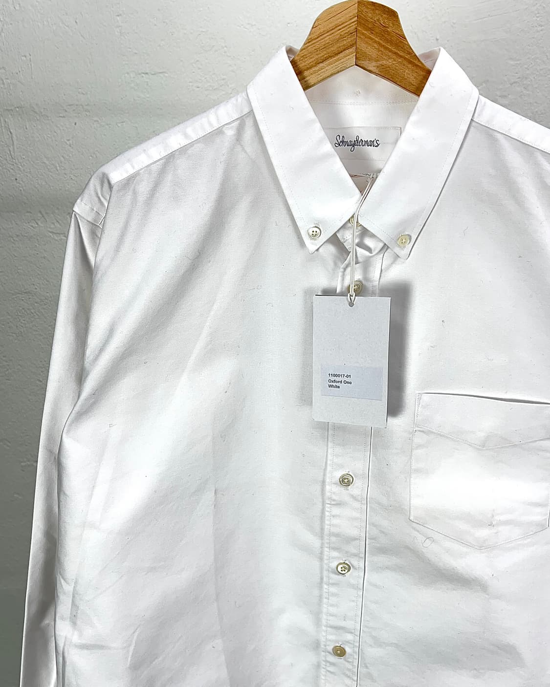 슈나이더맨즈 화이트 체스트 포켓 베이직 옥스포드 셔츠 상품이미지2