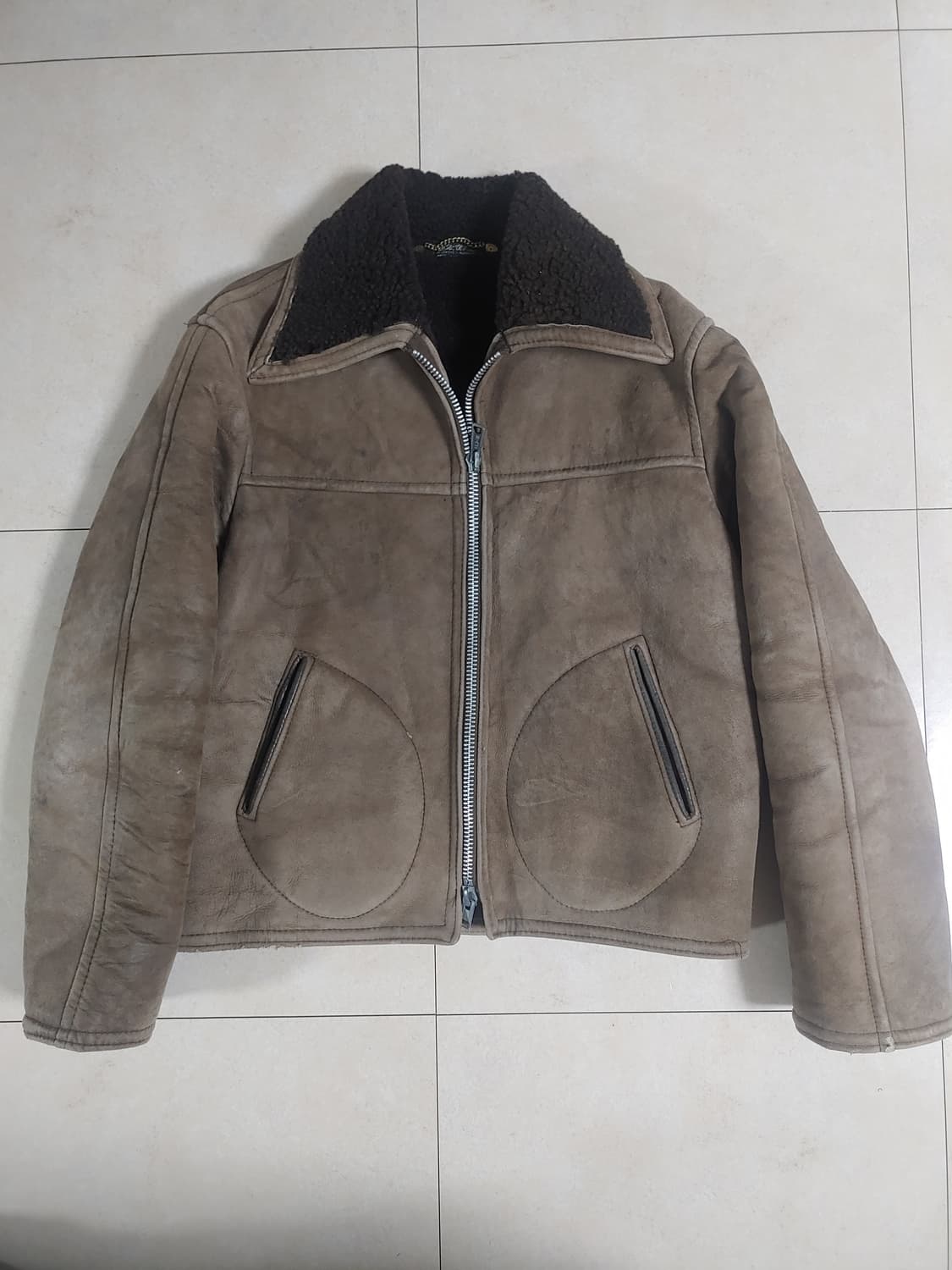 60s 빈티지 스코틀랜드 쉽스킨 무톤자켓 상품이미지1