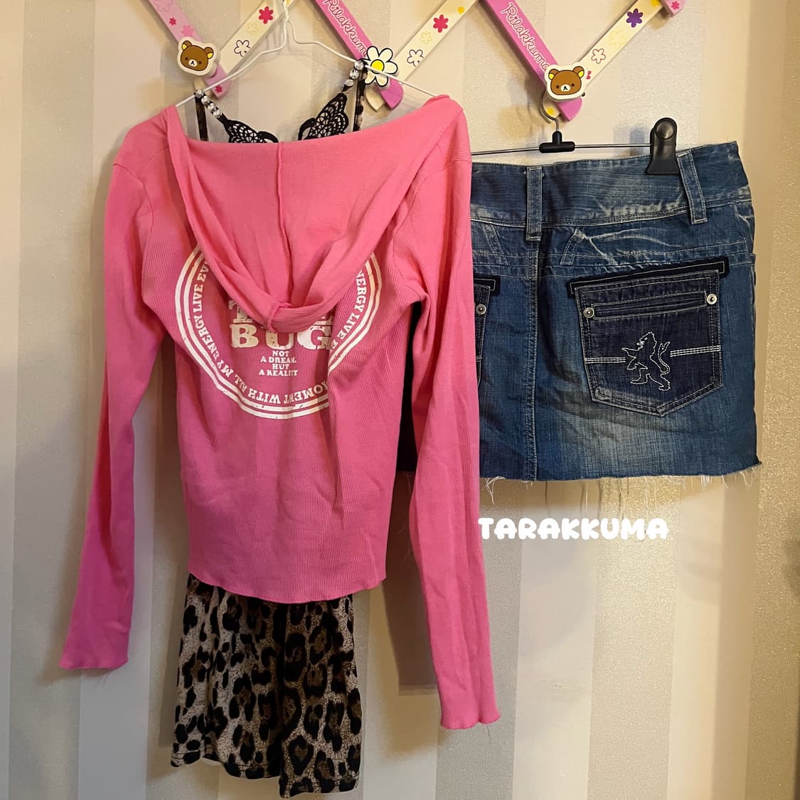 빈티지 y2k 갸루코디세트 핑크호피화이트퍼집업 상품이미지3