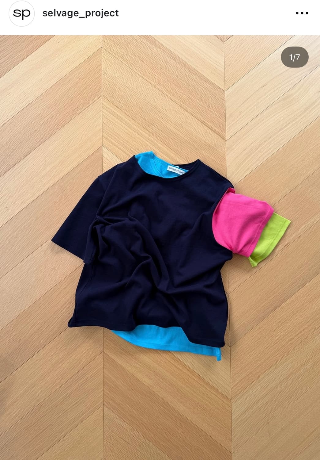 selvage project Color Block Top 상품이미지1