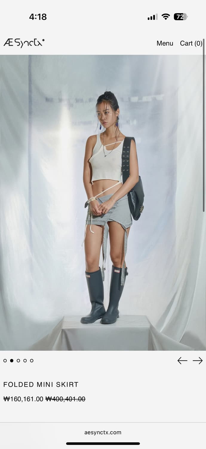 aesynctx FOLDED MINI SKIRT S 상품이미지2