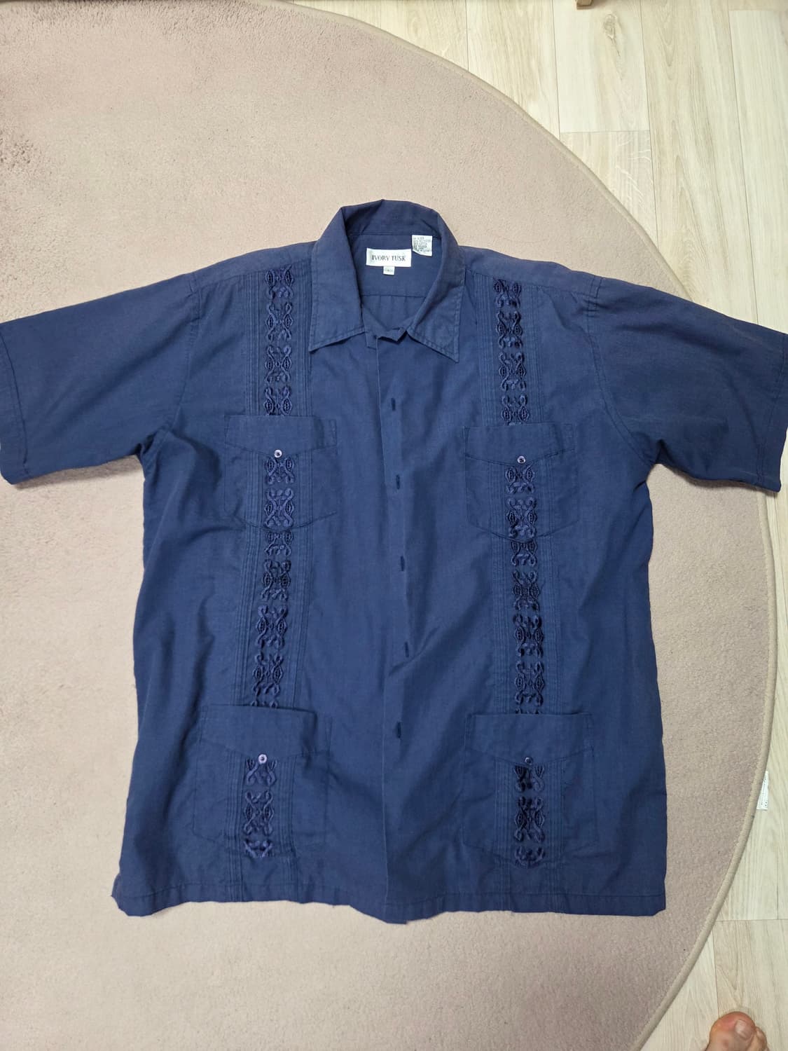 Guayabera 구아야베라 쿠바 셔츠 네이비 상품이미지1