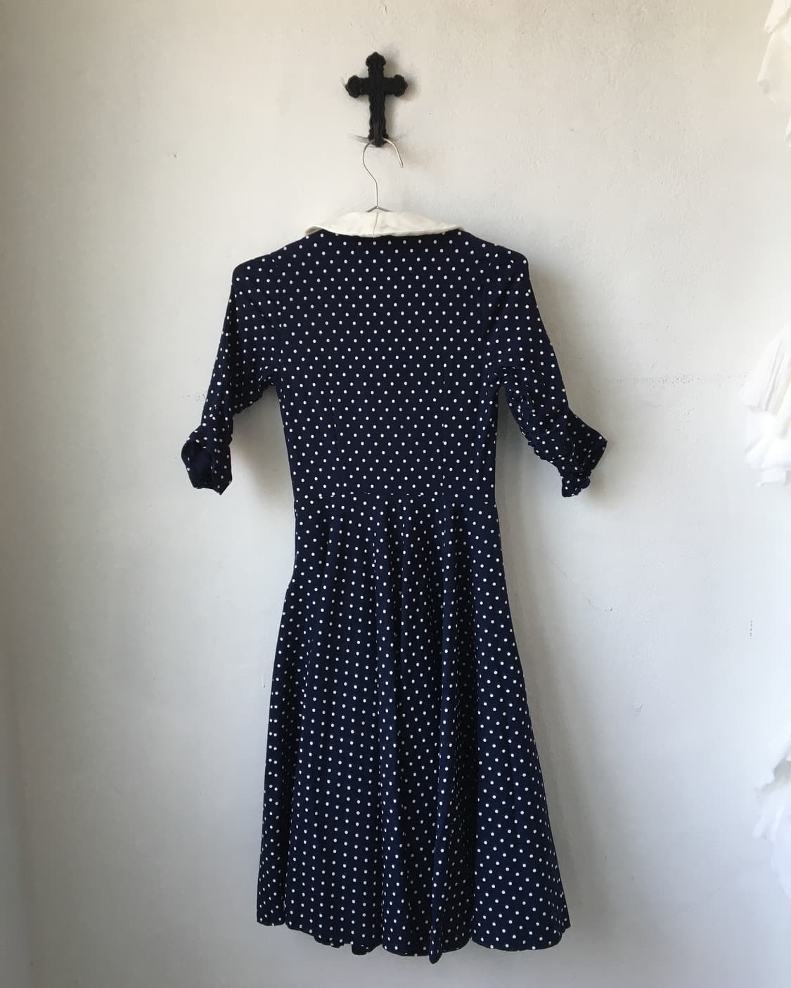 Dot pattern button up dress 상품이미지3