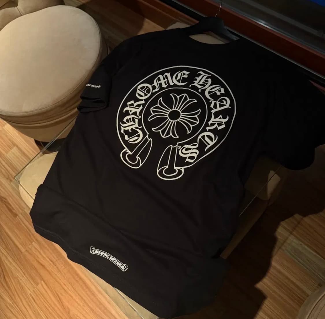 크롬하츠 홀스슈 포켓 티셔츠 L 크림구매 상품이미지2