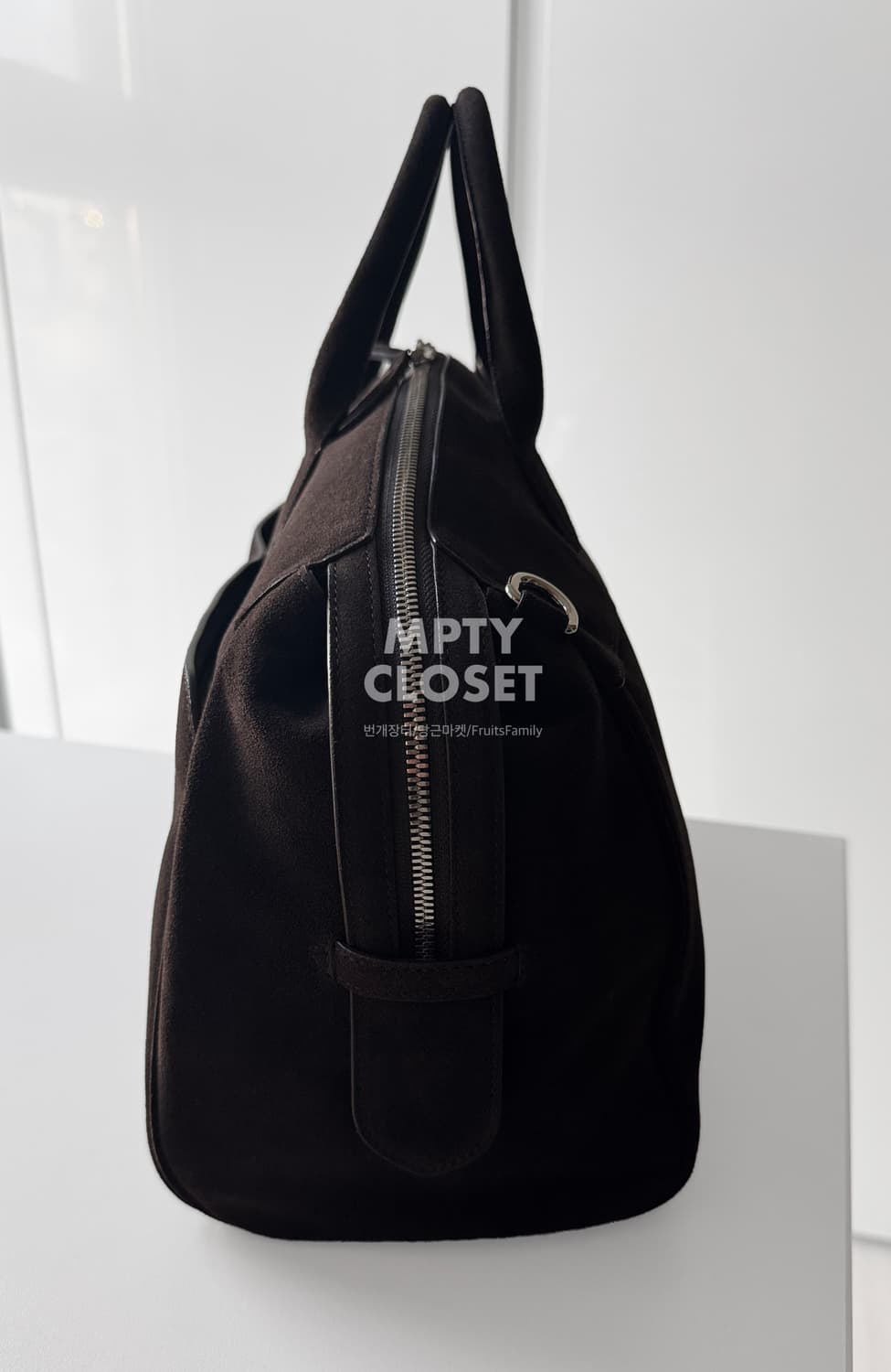 타임옴므 스웨이드 포켓 더플백 다크브라운 상품이미지3