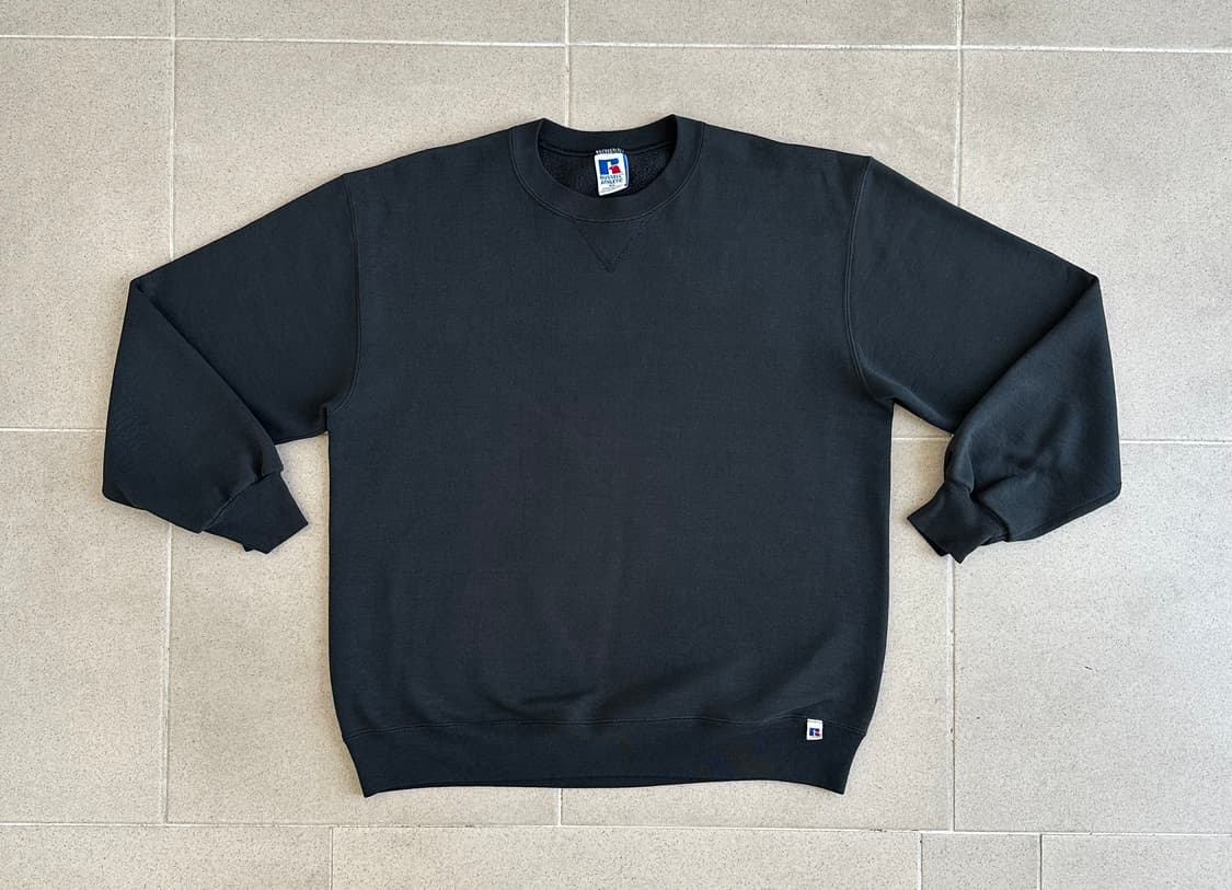90s 빈티지 러셀 스웻셔츠 블랙 XL USA 상품이미지1