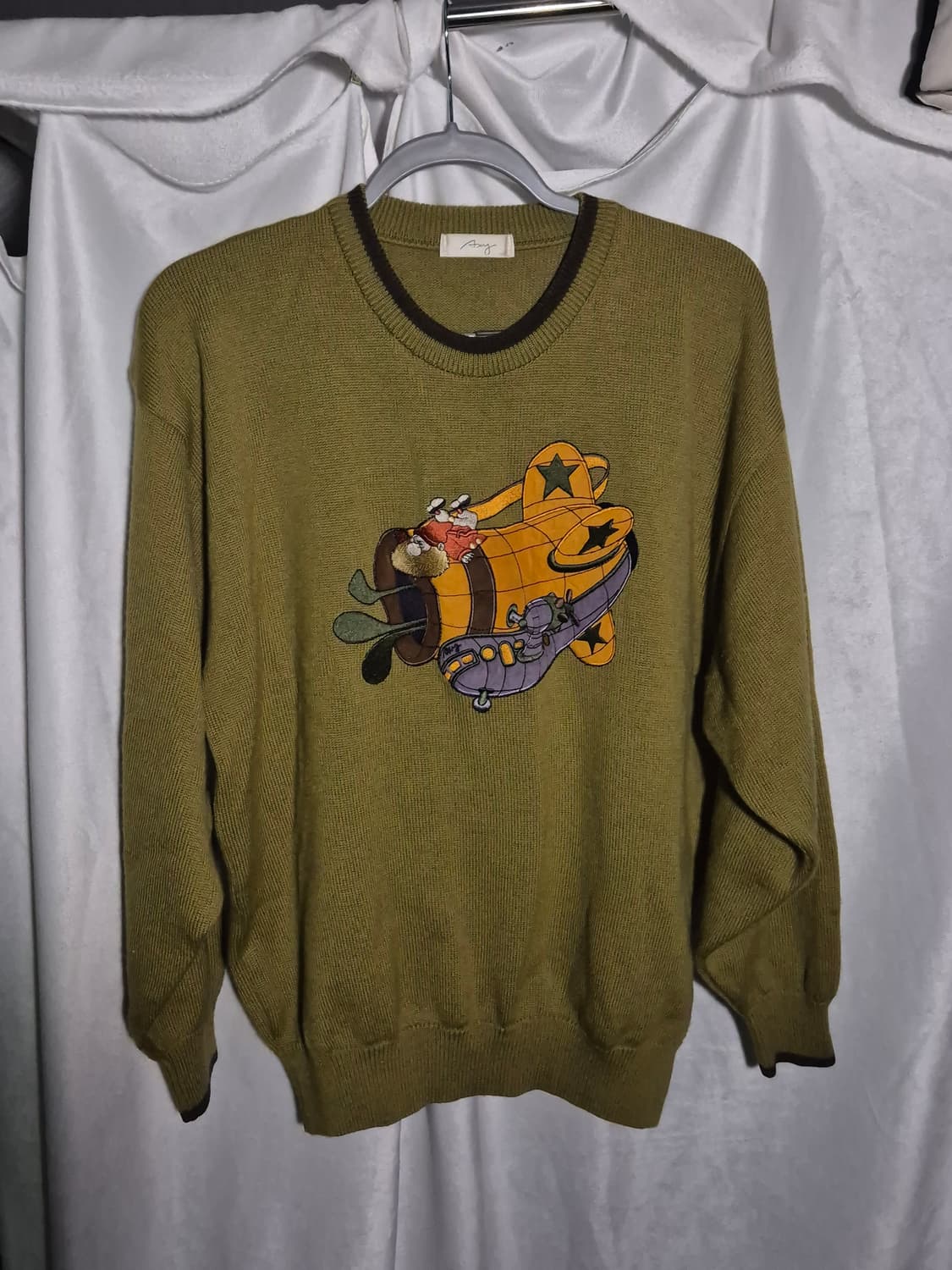 미즈노 빈티지 올리브컬러 니트 L 상품이미지1