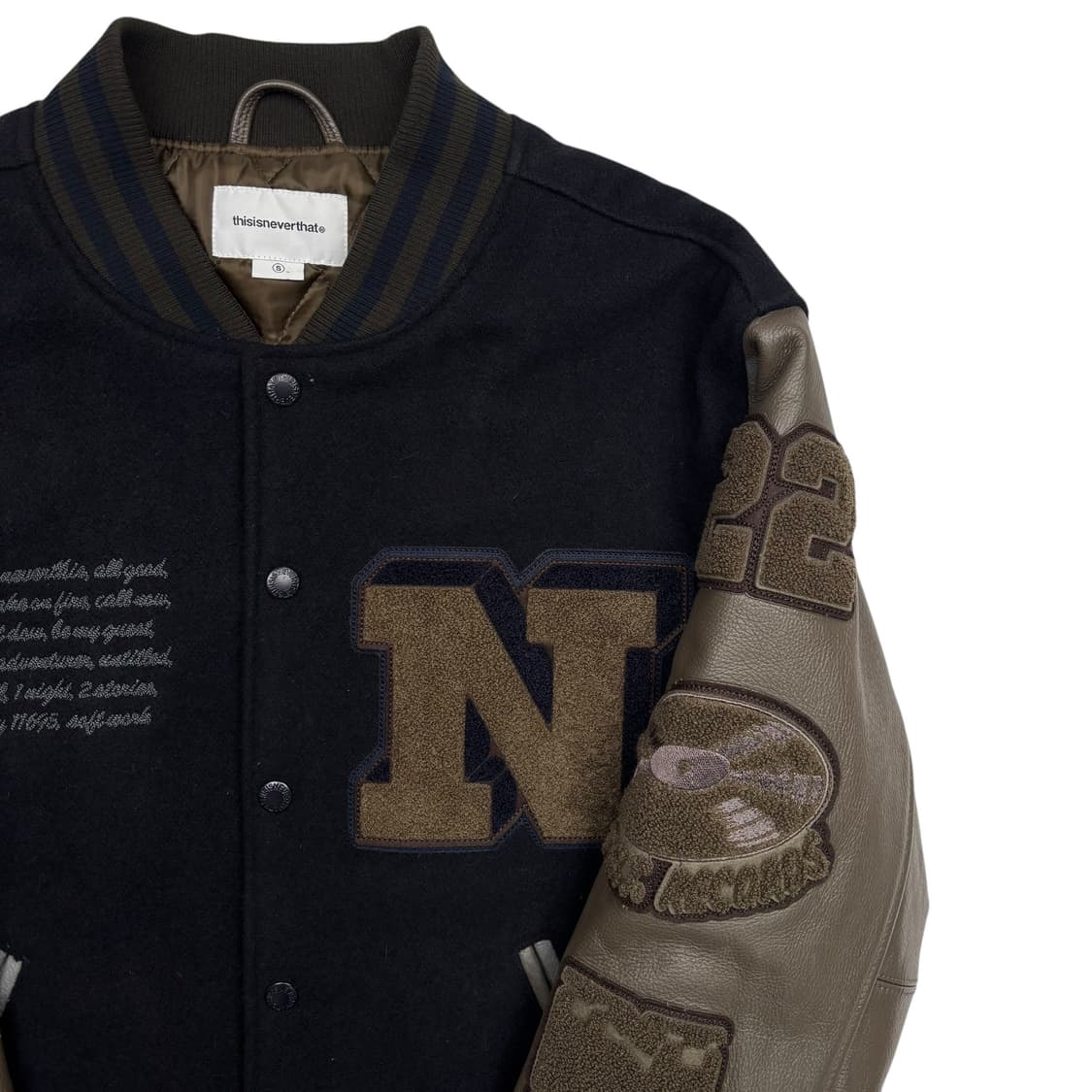 디스이즈네버댓 레코드 패치 네이비 바시티 자켓 S 상품이미지2