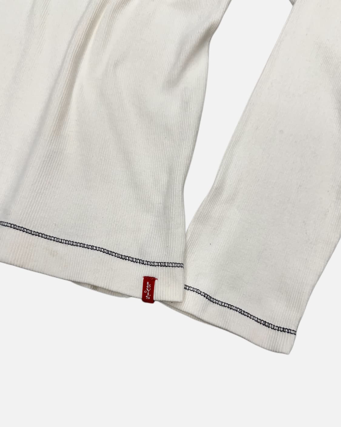 LEVI'S ribbed eyelet ivory t-shirt 상품이미지3