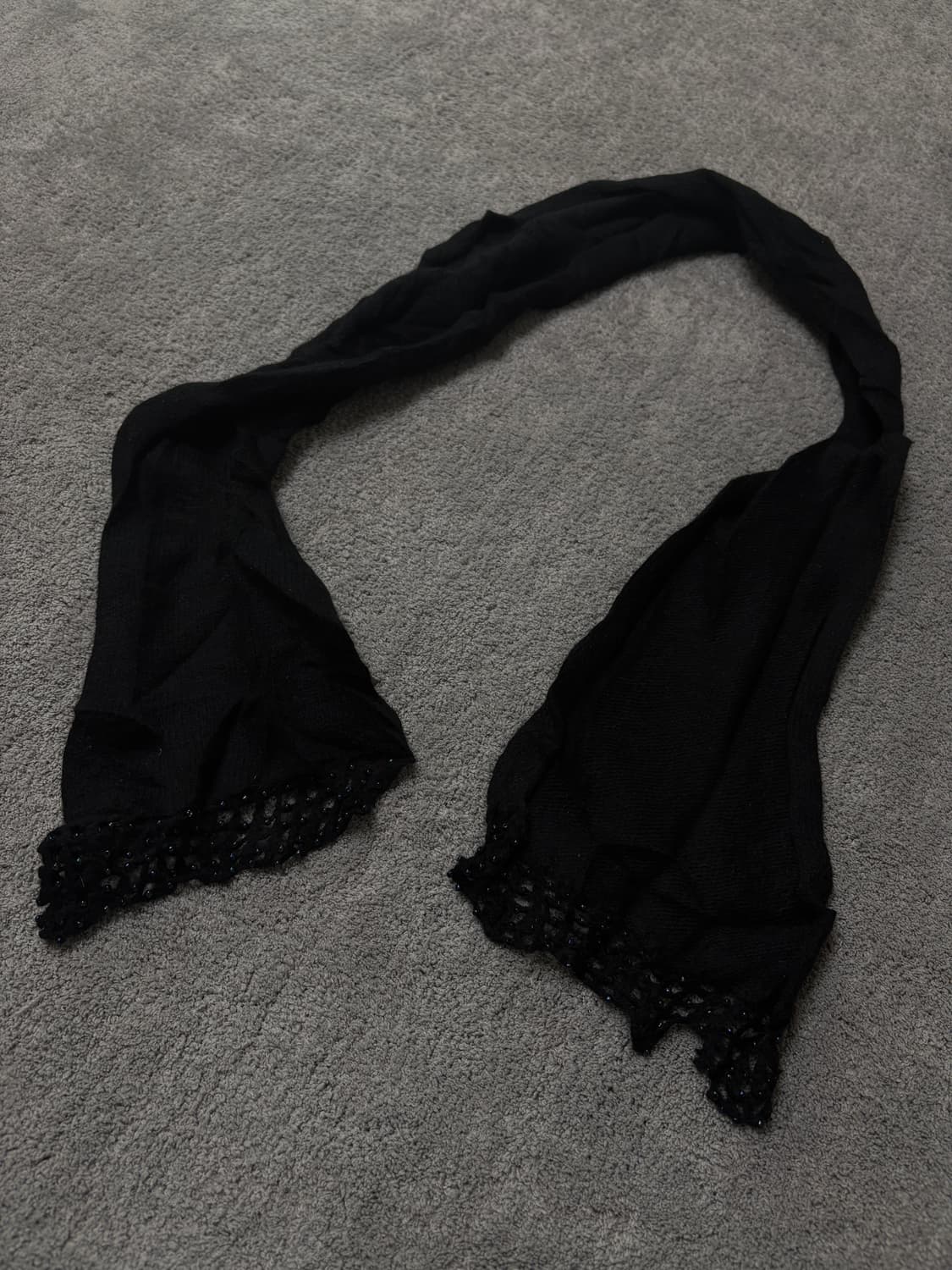 Vintage v-kei punk mood black scarf 상품이미지1