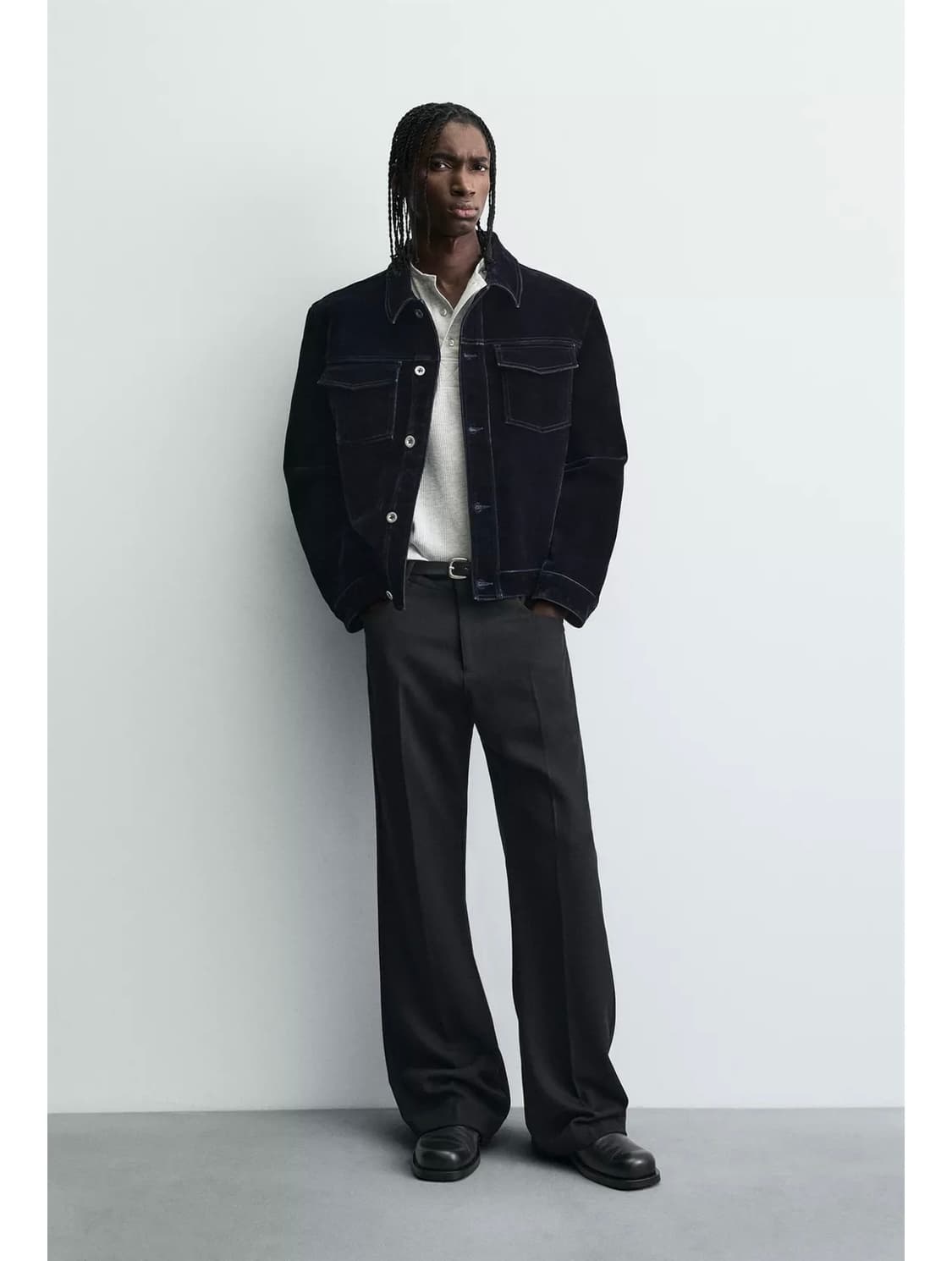 [m] 자라 플록 벨벳 점퍼 상품이미지1