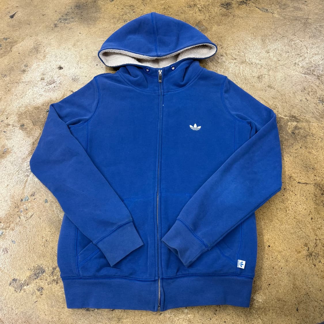 아디다스 양털 블루 백로고 후드집업 95 상품이미지2