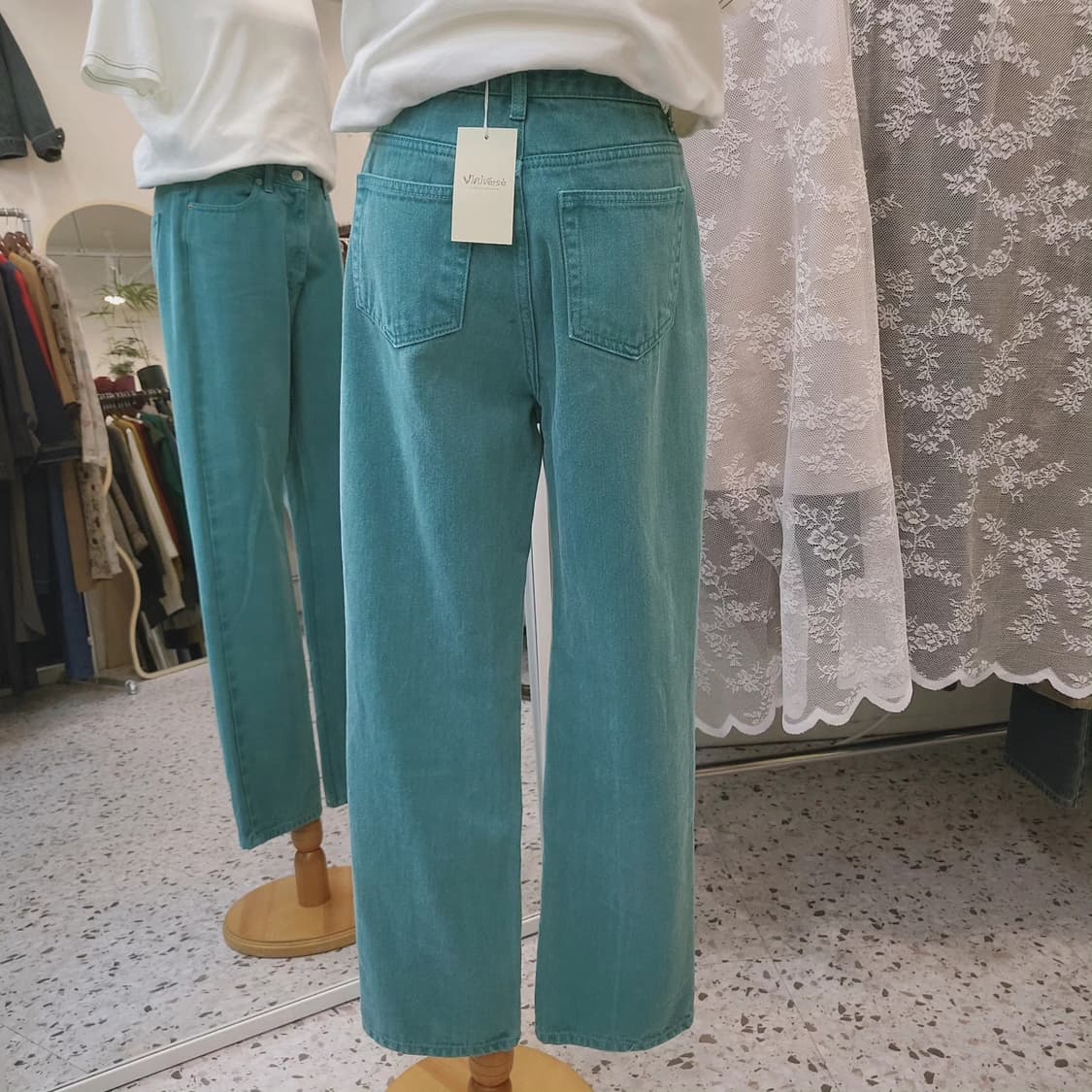 그린블루 빈티지워싱 데님팬츠 상품이미지10