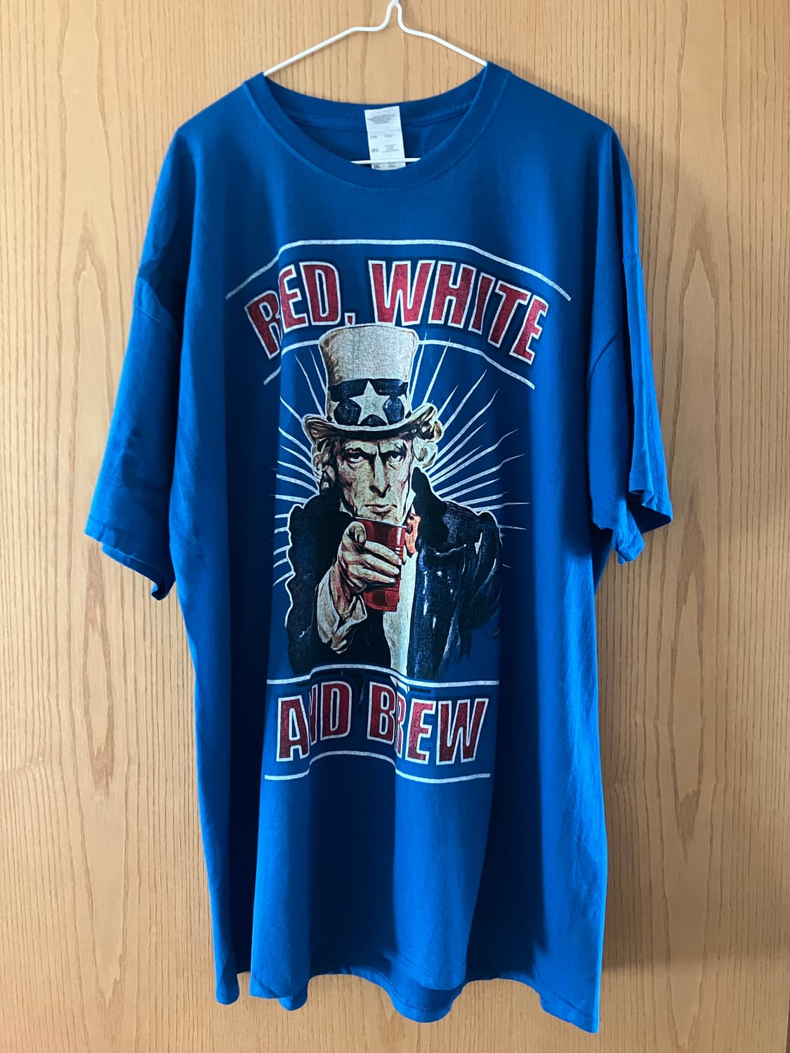 프룻오브더룸 Uncle Sam 엉클샘 블루 티셔츠 XXL 구제 빈티지 상품이미지1