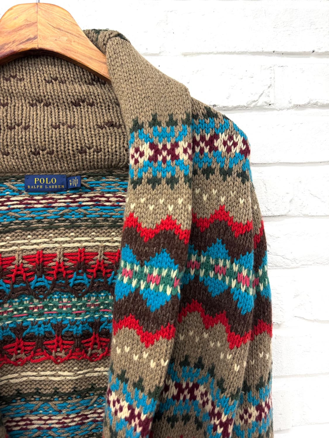 폴로 브라운 노르딕 숄가디건 상품이미지4