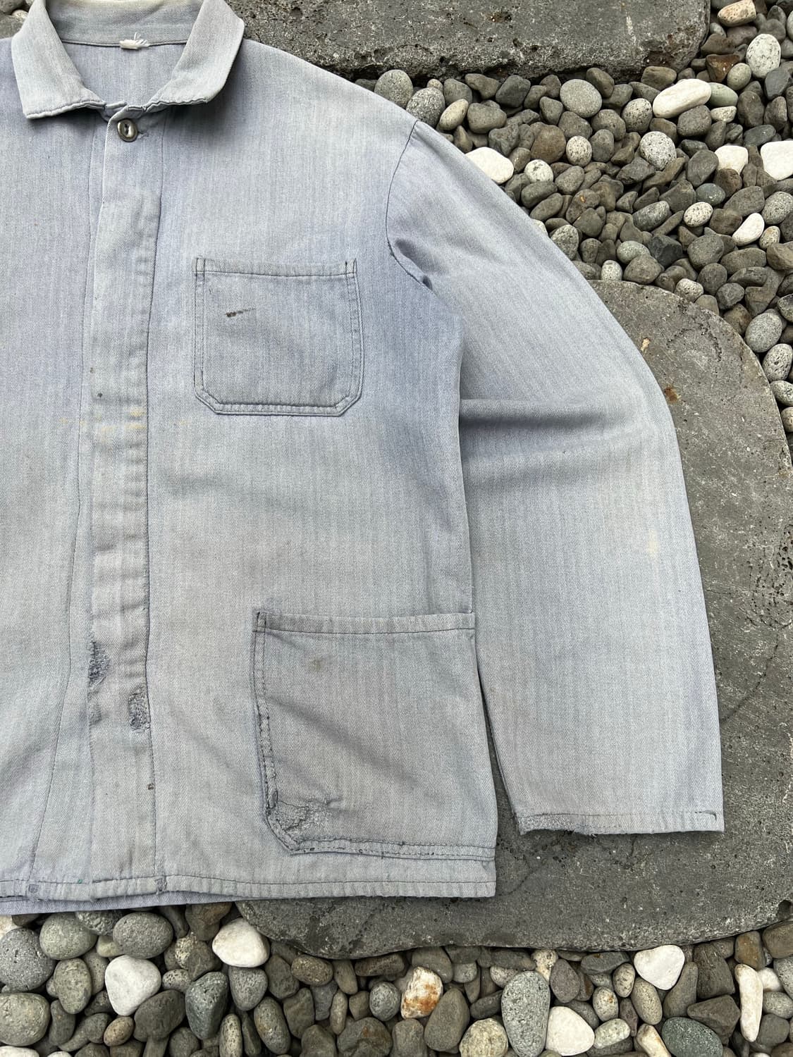 OLD EURO VINTAGE HBT GREY 패치워크 빈티지워크자켓 상품이미지5