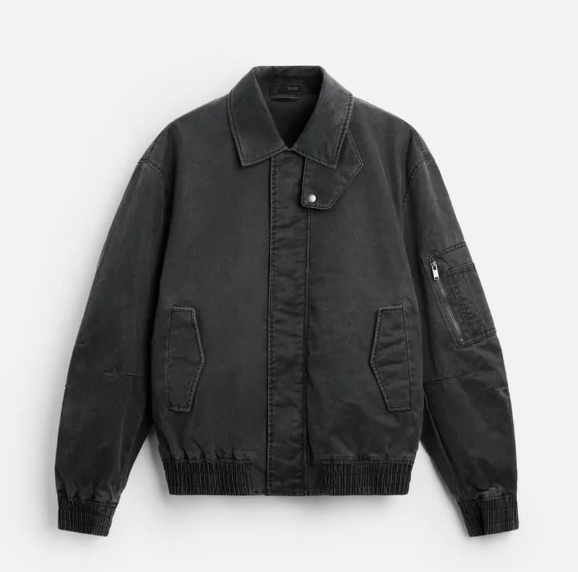 자라 왁스드 이펙트 워시드 자켓 그레이 새제품 상품이미지4