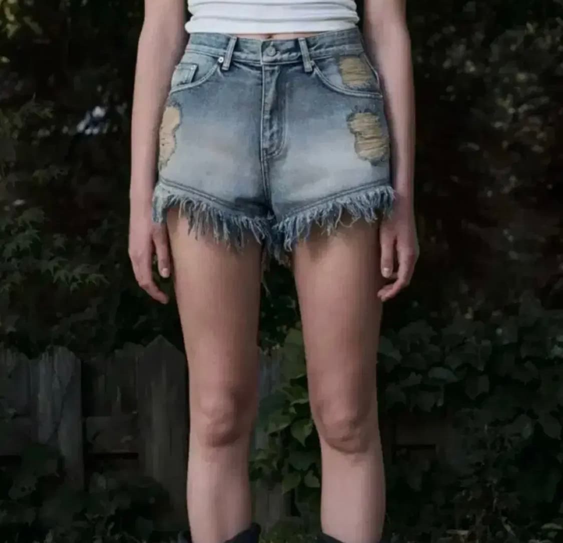 보헤미안서울 데미지 워싱 쇼츠 블루 m 상품이미지1