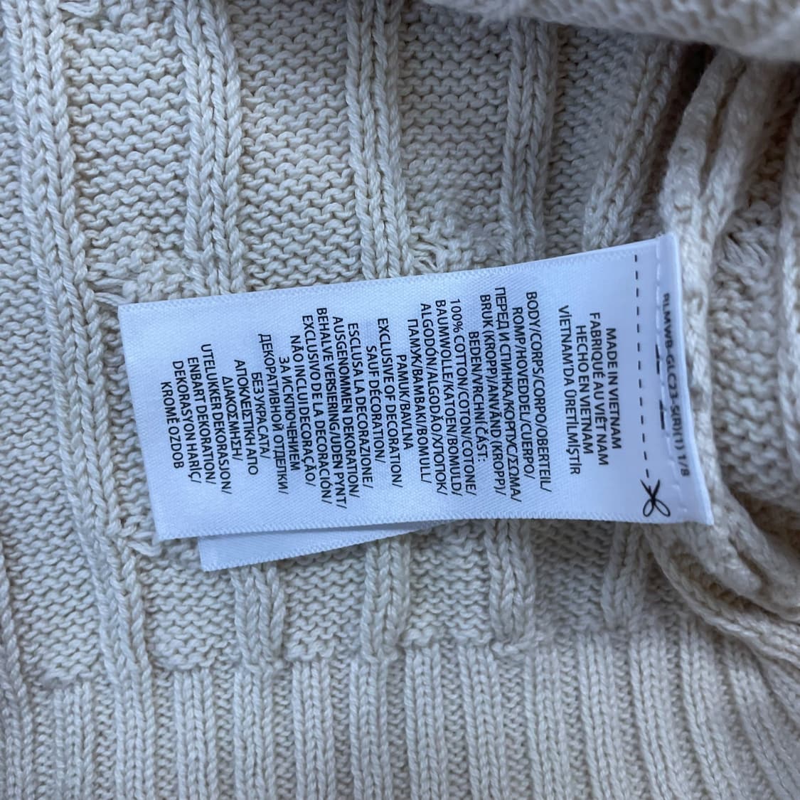 폴로 랄프로렌 포니 로고 브이넥 케이블 니트 베이지 상품이미지5