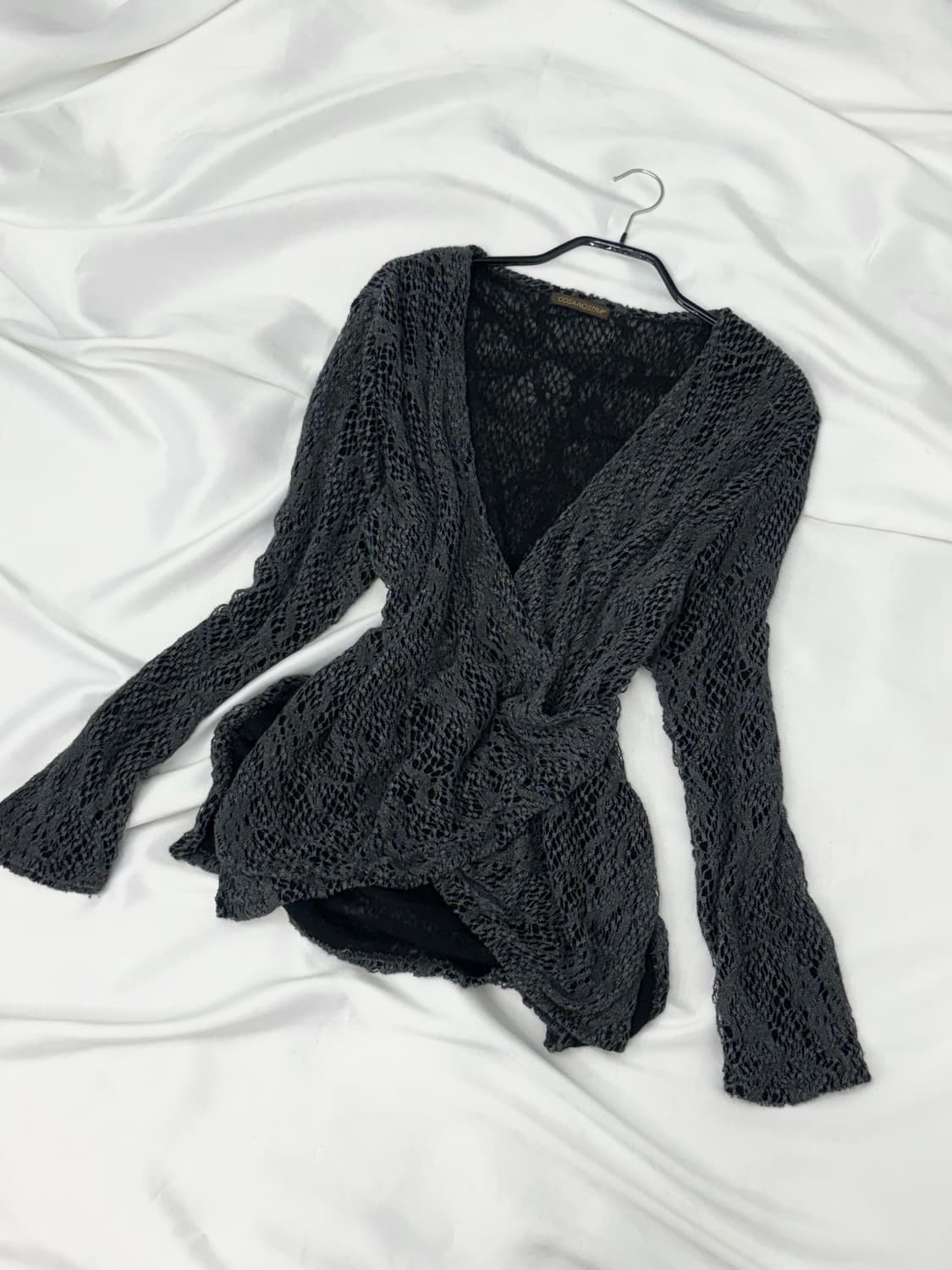 Grunge Sheer Shadow Lace Wrap Cardigan 상품이미지5