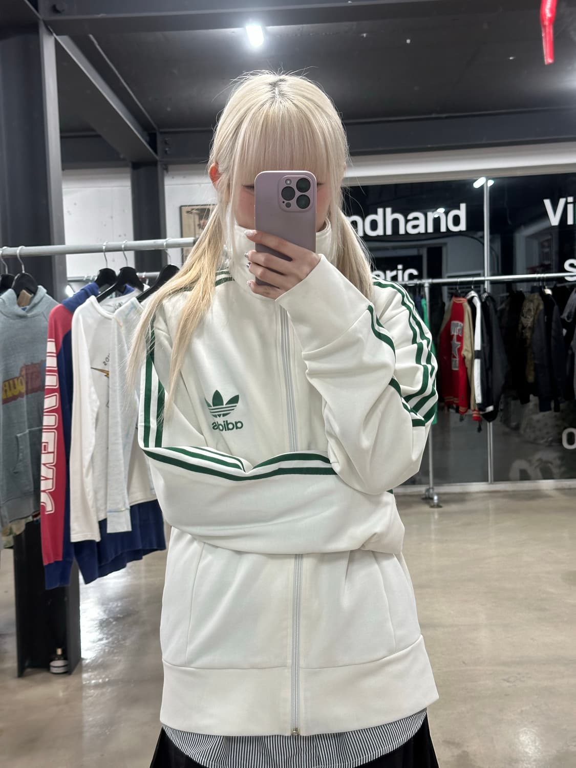 유로파 아디다스 흰초 져지 집업 상품이미지1