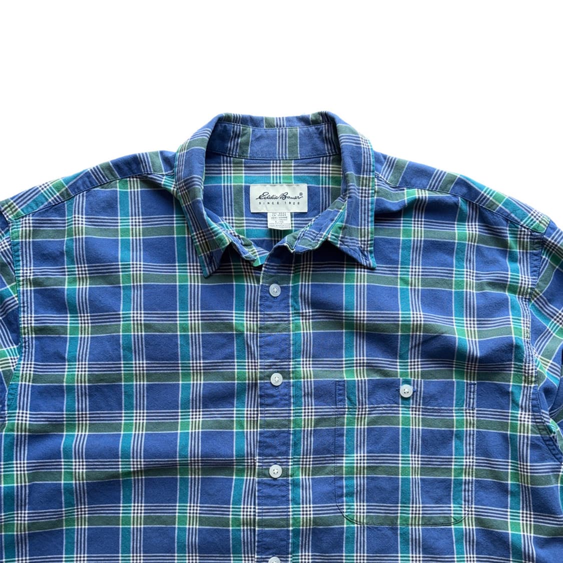 Eddie Bauer Blue/Green Plaid Shirt 상품이미지2