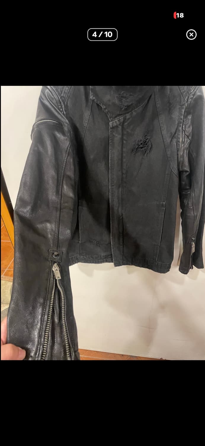 다이어트부처슬림스킨 레더 하이넥 자켓 상품이미지4