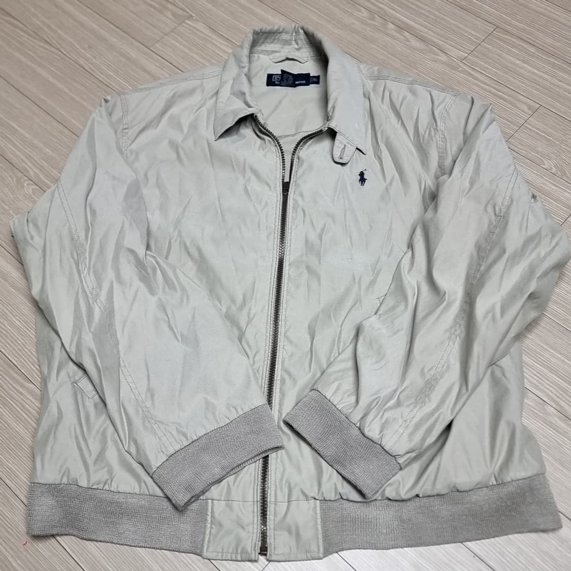 미제 usa 80s 빈티지 폴로 랄프로렌 베이지색 바람막이 점퍼 (XL) 상품이미지9