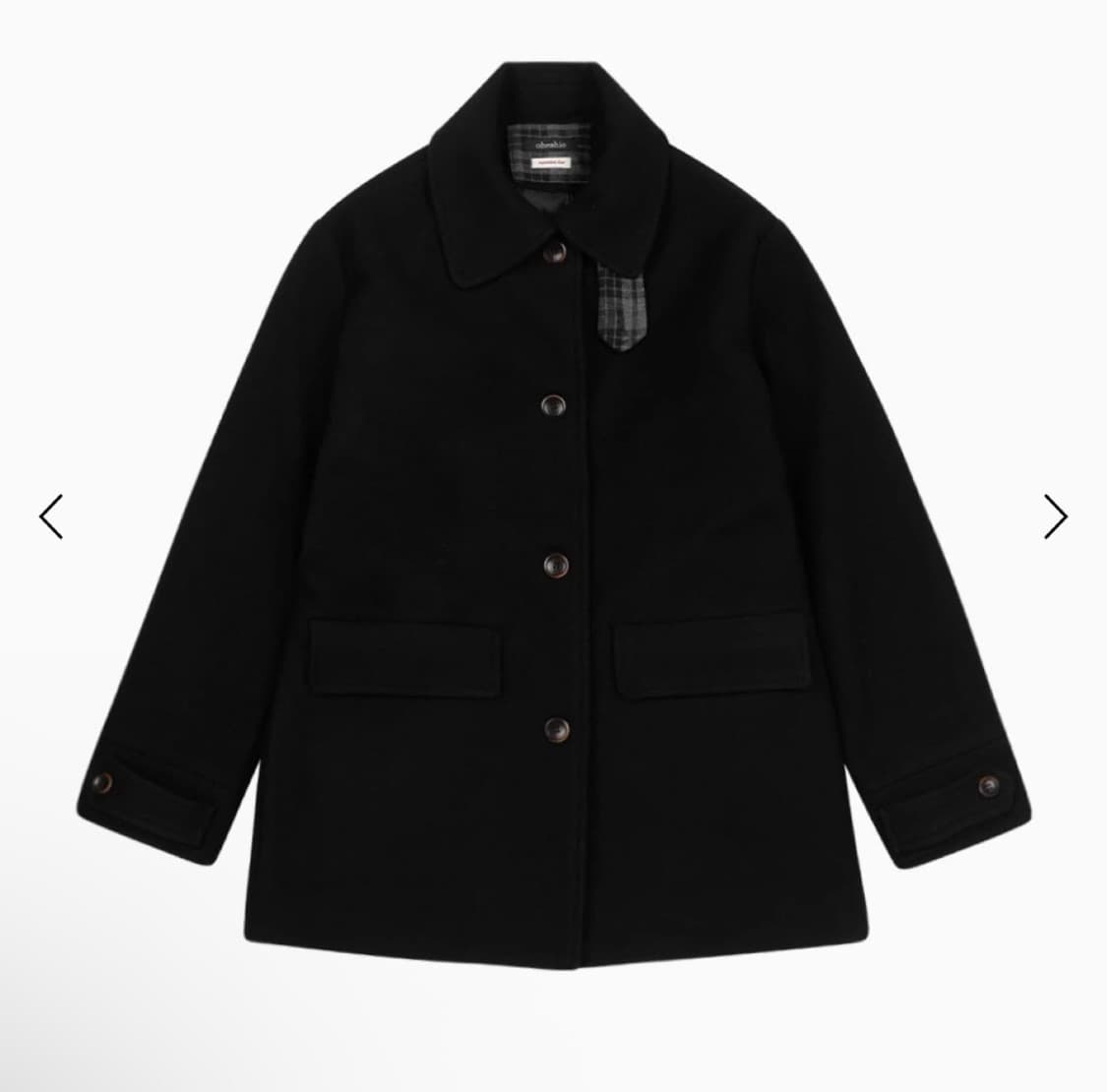 오헤시오 체크 하프 울 코트 상품이미지1