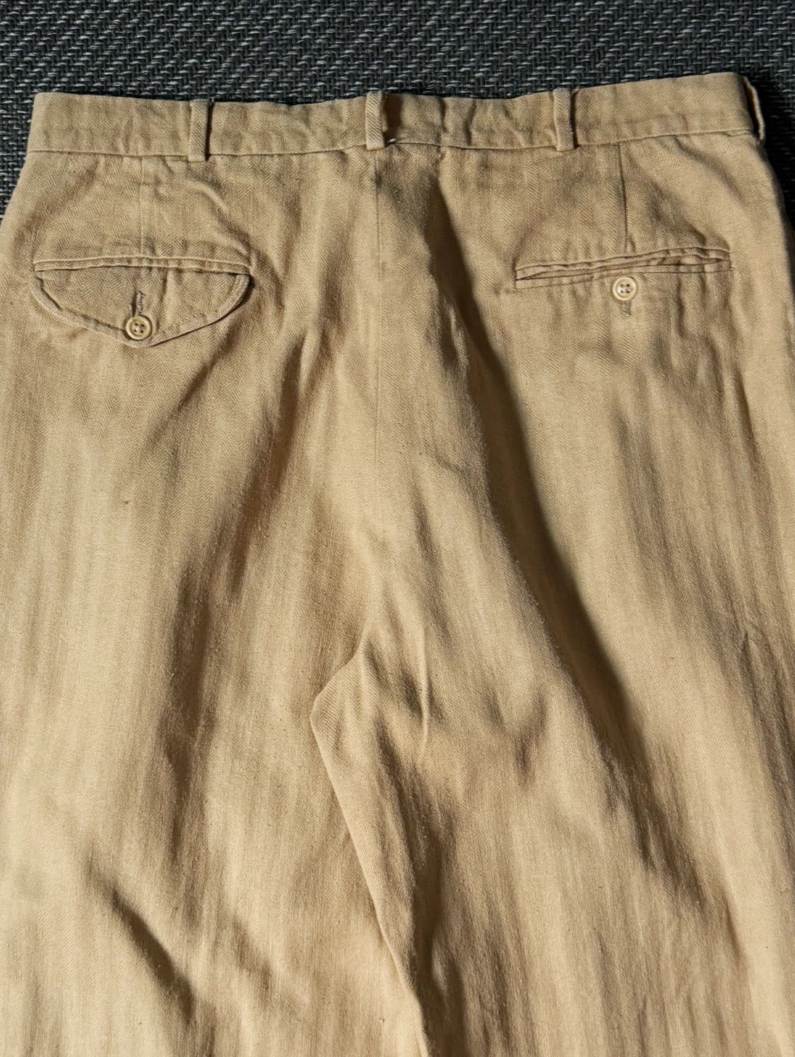 (33) 80s USA 폴로 랄프로렌 헤링본 코튼 린넨 트라우저 팬츠 상품이미지8