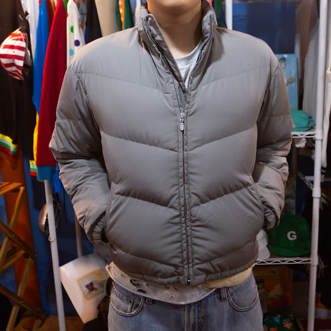 90s 스투시 푸퍼 자켓 실버 상품이미지2