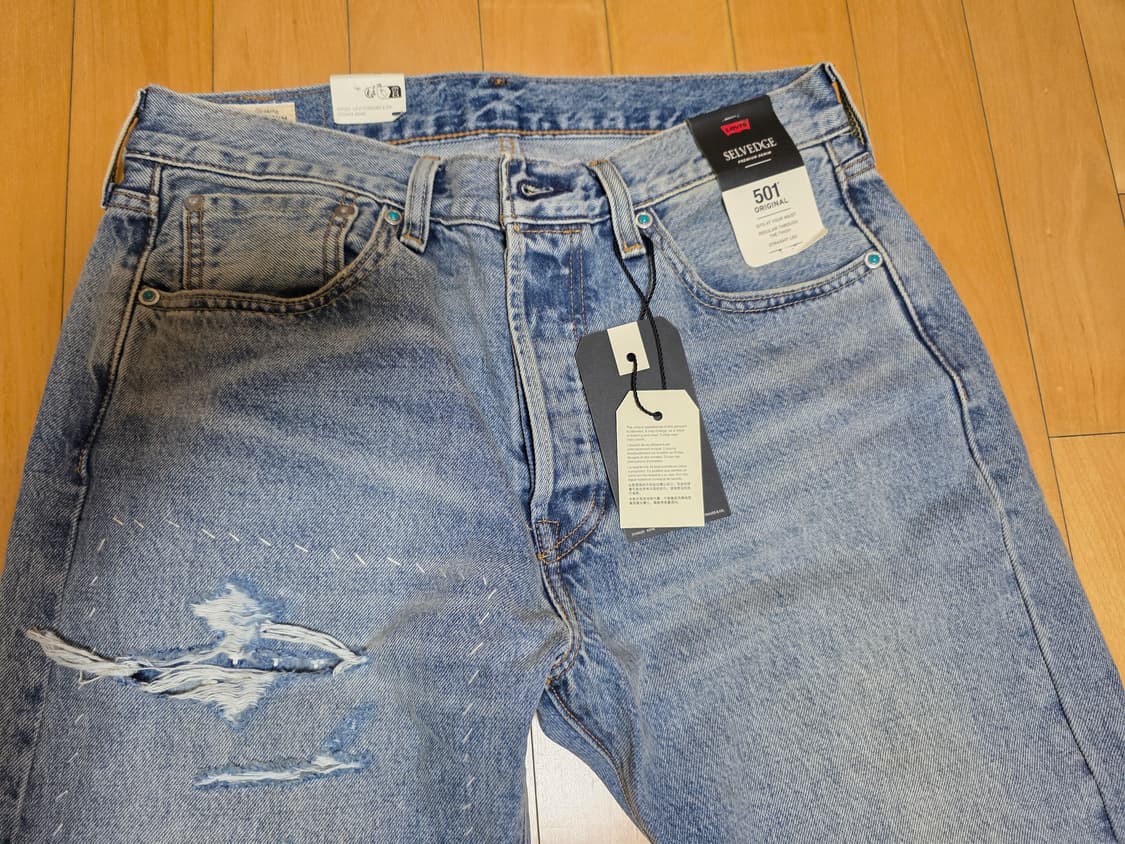 리바이스 501 셀비지 터콰이즈 리벳 32-30 상품이미지6